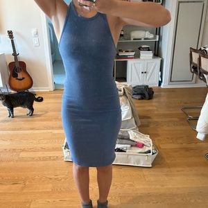Aritzia Wilfred Free Blue Ribbed Racerback Midi Dress Size XS